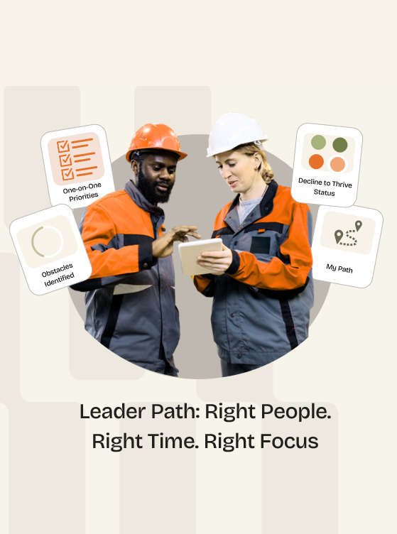 Two leaders exploring leadership skills in NxtPath to help overcome growth challenges in their career and help increase organization success. The will discuss with their sales manager.